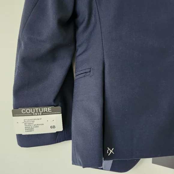 FABIAN Couture 1910 BOY’s Power Stretch Suit Separates in Navy Blue BLAZER Sz 6B - Picture 9 of 10